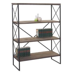 Bücherregal C10 Braun - Metall - Holz teilmassiv - 100 x 142 x 40 cm