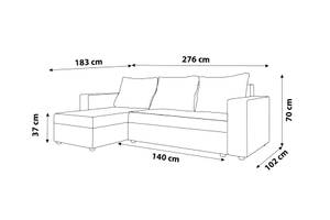 Ecksofa Eckcouch Couch L Form Breese Blau - Ecke davorstehend links