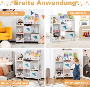 Kinderzimmerregal JZ10079 Weiß - Holzwerkstoff - 30 x 102 x 93 cm