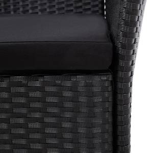 Garten-Essgruppe (9-teilig) 3001262-1 Schwarz - Kunststoff - Polyrattan - 90 x 75 x 190 cm