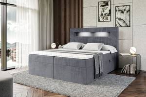 Boxspringbett  - ORGOL 2 Steingrau - Breite: 140 cm - H3