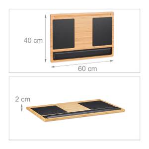Table Genoux Ordinateur Portable Bambou Noir - Marron - Bambou - Matière plastique - 60 x 2 x 40 cm