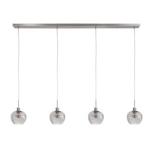 Suspension Lotus Verre transparent / Acier - 3 ampoules