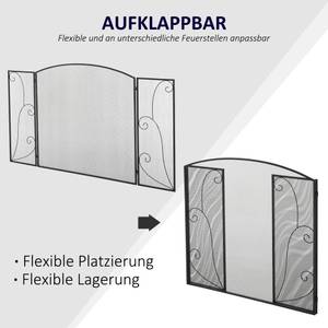 Kamingitter Kaminschutz 830-278 Schwarz - Metall - 2 x 77 x 133 cm