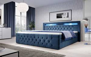 Boxspringbett Gloria Blau - Breite: 140 cm - H3