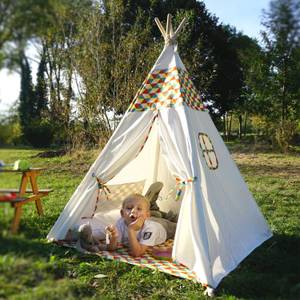 Tipi Zelt buntes Muster 120x120x150cm Textil - 150 x 150 x 120 cm