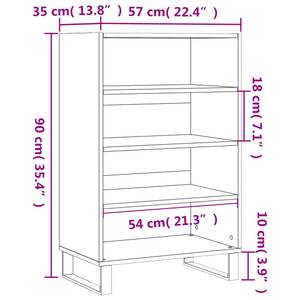 Highboard DE3801 Hochglanz Weiß