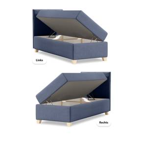 Einzelbett Boxspringbett Anter Mini Nachtblau - Breite: 80 cm - Bettkasten rechts