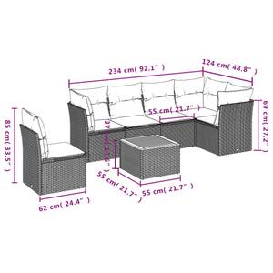 Gartensitzgruppe K5134(7-tlg) Schwarz - Massivholz - 69 x 62 x 62 cm