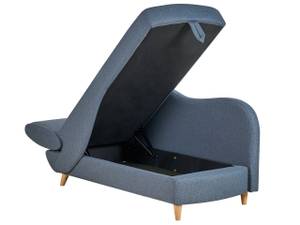 Chaise longue MERI Bleu - Bleu foncé - Chêne clair - Accoudoir monté à droite (vu de face) - Angle à gauche (vu de face)