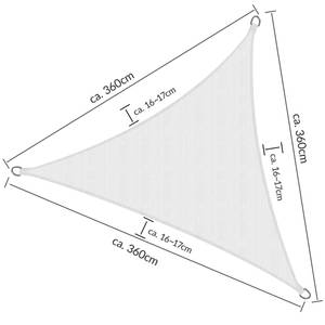 SolVision HDPE Sonnensegel HS9 Dreieck Weiß - 300 x 300 x 300 cm