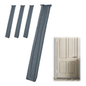 4x Zugluftstopper für Türen grau Schwarz - Grau - Textil - 90 x 3 x 14 cm
