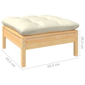 Gartensofa (2er Set) 3012138-11 Creme - Holz