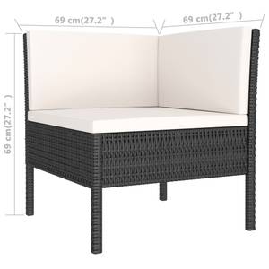 Garten-Lounge-Set (6-teilig) 3009677-3 Schwarz - Creme - Weiß