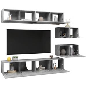 TV-Schrank 6er Set D991 Grau - Holzwerkstoff - 30 x 30 x 80 cm