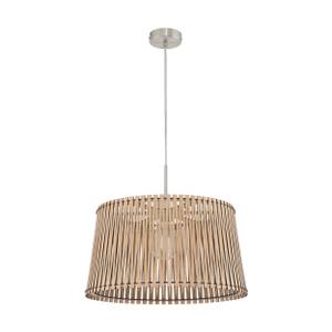 Luminaires suspendus SENDERO Bois / Acier - 1 ampoule - Argenté