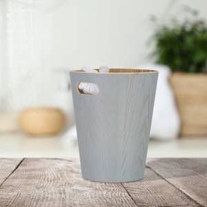 Corbeille à papier en bois gris clair Marron - Gris - Bois manufacturé - 23 x 28 x 23 cm