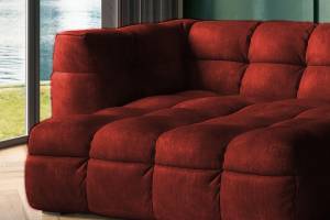 Ecksofa ROSARIO Velvet Bordeaux - Ecke davorstehend links