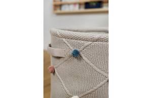 Spielkorb Pompon Taupe Textil - 30 x 35 x 30 cm