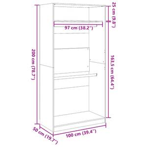 Kleiderschrank 298537-6 Beton Dekor - Breite: 100 cm