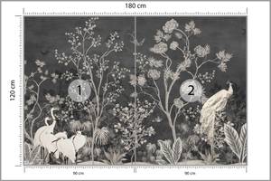 Papier Peint FLEURS Feuilles Oiseaux 180 x 120 x 120 cm