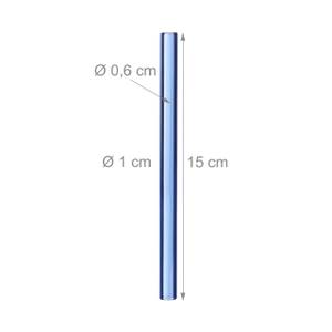 12 x Strohhalme Glas bunt 15 cm Blau - Grün - Orange - Glas - Metall - Textil - 1 x 15 x 1 cm