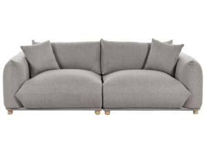 3-Sitzer Sofa LUVOS Grau - Hellgrau - Eiche Hell