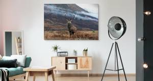 Leinwandbild Natur Hirsch BERGE Natur 3D 30 x 20 x 20 cm