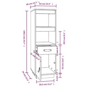 Highboard DE8236 Schwarz - Massivholz - 40 x 109 x 34 cm