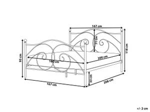 Lit double DINARD Noir - Largeur : 167 cm