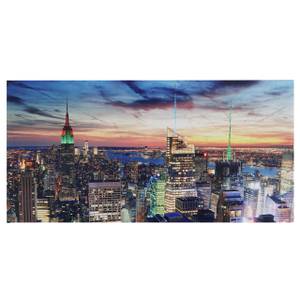 LED-Bild New York flackernd Holzart/Dekor - Holz teilmassiv - 100 x 50 x 2 cm