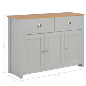 Buffet 298620 Gris - Bois manufacturé - Matière plastique - 112 x 81 x 35 cm