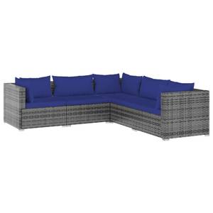 Garten-Lounge-Set (5-teilig) 3013632-15 Blau - Dunkelblau - Grau