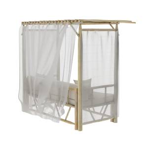 Canapé de jardin Tika Blanc - Bois massif - 204 x 204 x 147 cm