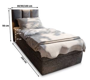 Boxspringbett MERIL 80 Braun - Textil - 80 x 98 x 207 cm