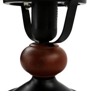 Lampe de table PETRONEL Noir - Marron - Blanc - Bois manufacturé - Métal - 14 x 32 x 14 cm