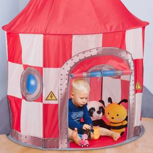 Tente pour enfants en forme de fusée Gris - Rouge - Blanc - Matière plastique - Textile - 100 x 130 x 100 cm