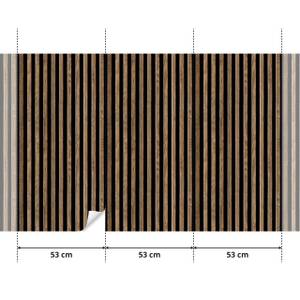 Tapete Lamelle Bretter Holz Imitation Braun - Papier - 53 x 1000 x 1000 cm