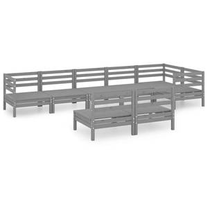 Garten-Lounge-Set Grau - Massivholz - Holzart/Dekor - 64 x 63 x 64 cm