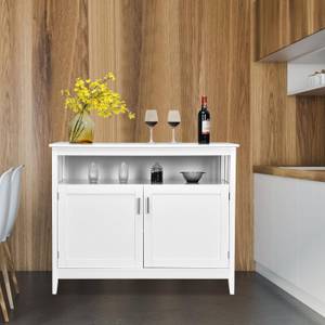 Sideboard mit verstellbarem Regal Weiß - Holzwerkstoff - 51 x 91 x 114 cm