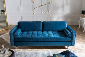 3er Sofa COZY VELVET Blau