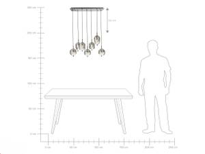 Lampe suspension TARLO Noir - Argenté - Verre - 90 x 122 x 35 cm