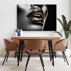 Leinwandbild Abstrakte LIPPEN Gesicht 3D 70 x 50 x 50 cm