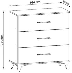 Schubladenkommode FRIDA Breite: 91 cm