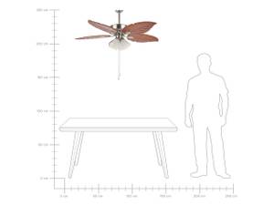 Deckenventilator mit Licht GILA Braun - Silber - Weiß - Metall - 128 x 50 x 128 cm