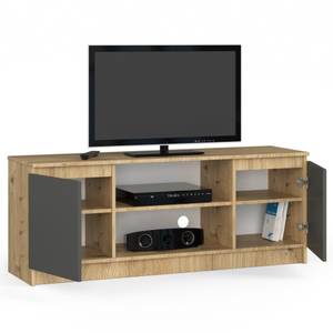 Meuble TV K140 2T 1S CLP Graphite - Imitation chêne clair