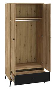 Kleiderschrank AGIS Braun - Holzwerkstoff - 90 x 200 x 55 cm