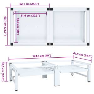 Waschmaschinensockel 51196 Weiß - Metall - 125 x 33 x 62 cm