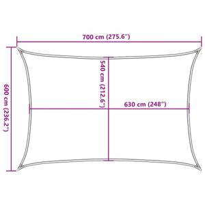 Sonnensegel 3016419-4 Sandbraun - 600 x 700 cm