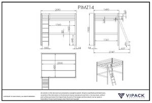 Lit mezzanine PINO LB009 Blanc